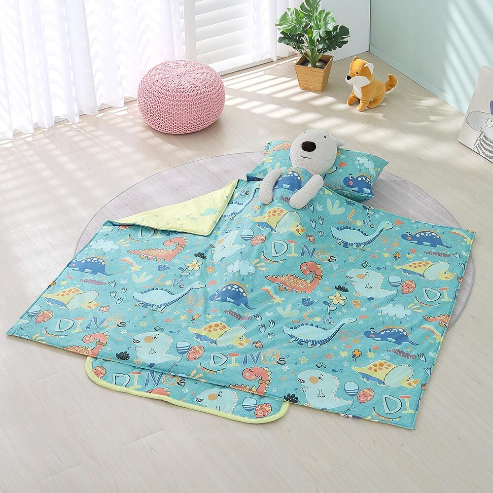 兒童抗菌防蹣三件式睡袋｜2315 迪迪龍綠