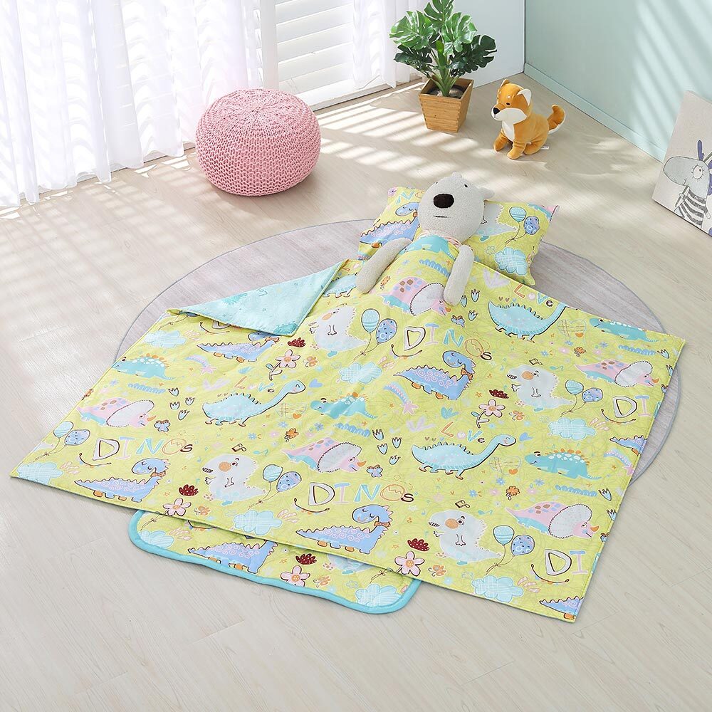 兒童抗菌防蹣三件式睡袋｜2315 迪迪龍黃