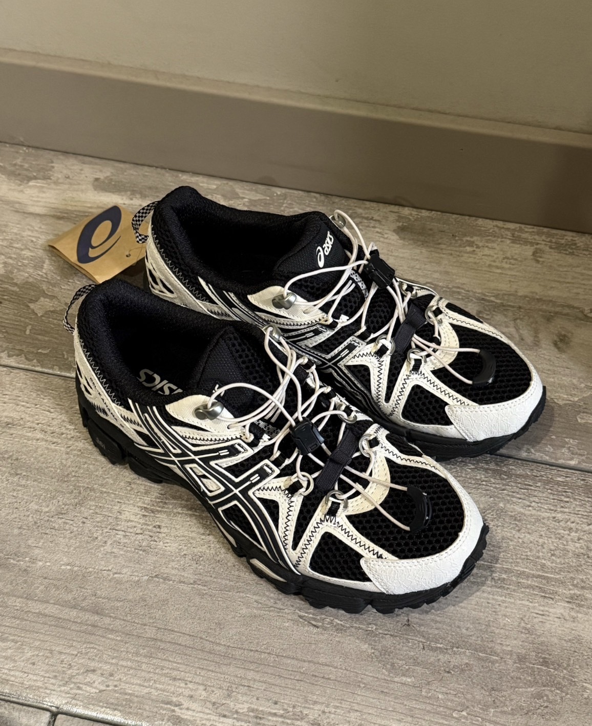 Asics Gel-Kahana 8 FL 黑白熊貓 免綁鞋帶 越野跑鞋 登山鞋 1011b828-001