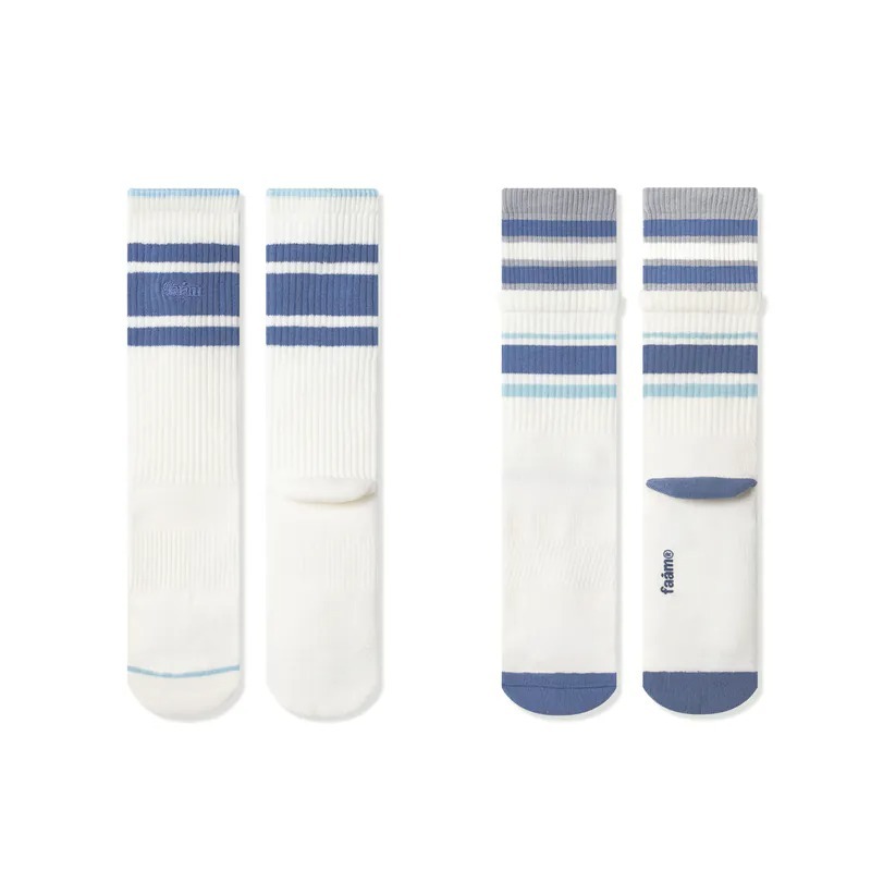 Faam 針織條紋高筒襪(2入組)