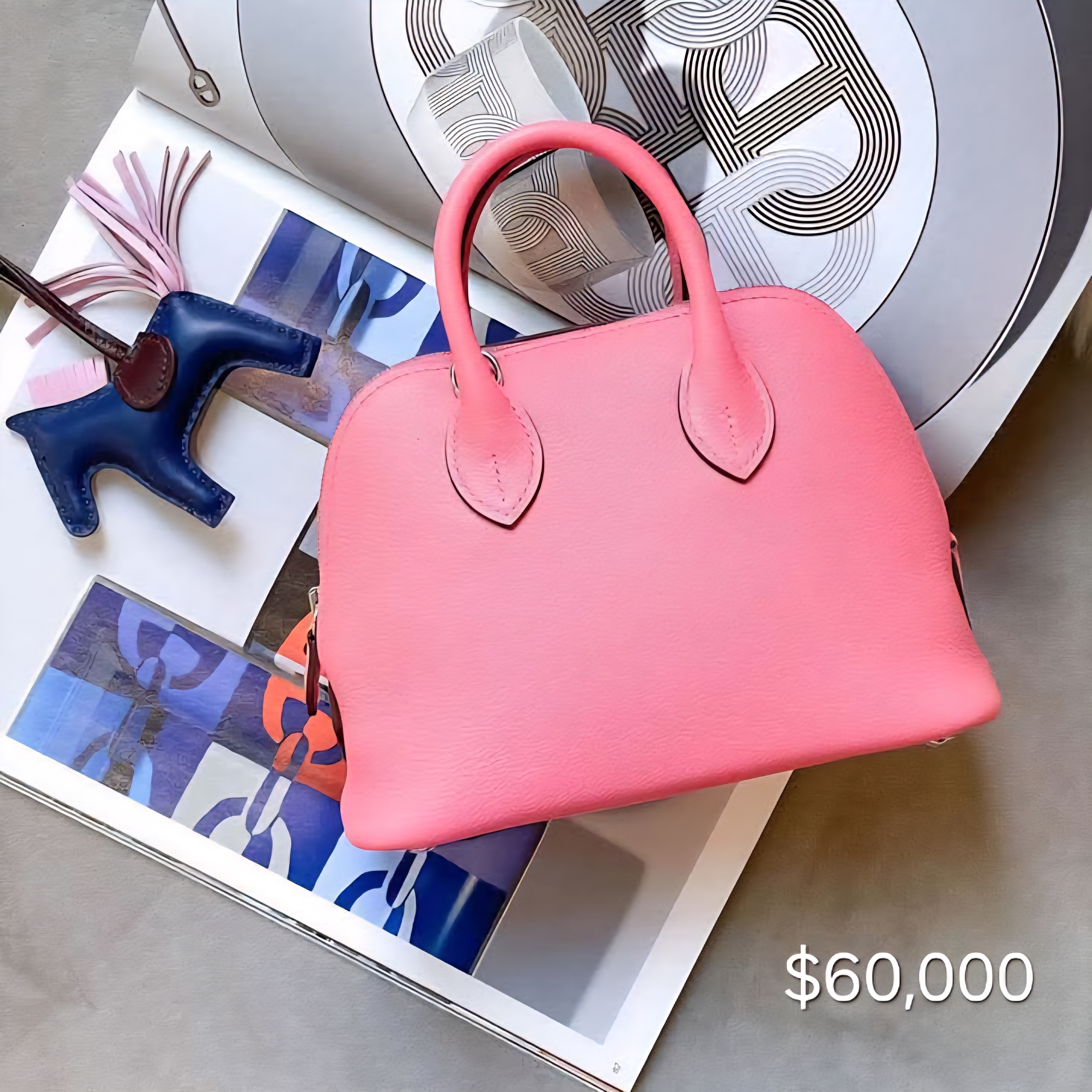 Hermès Bolide 1923 Mini Evercolor Leather Rose Azalee PHW HK$60,000 (HK$2,000 即時落訂)