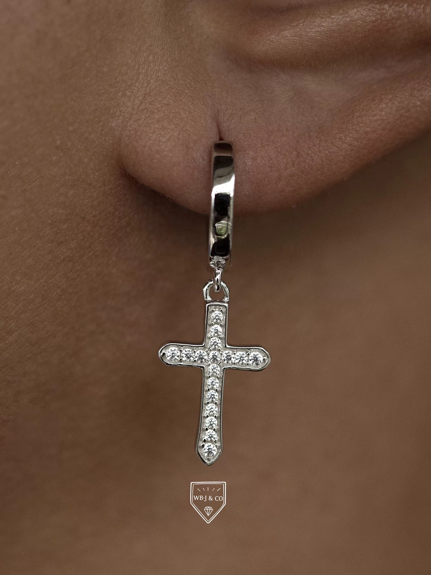 WBJ訂製珠寶 垂釣十字架耳環