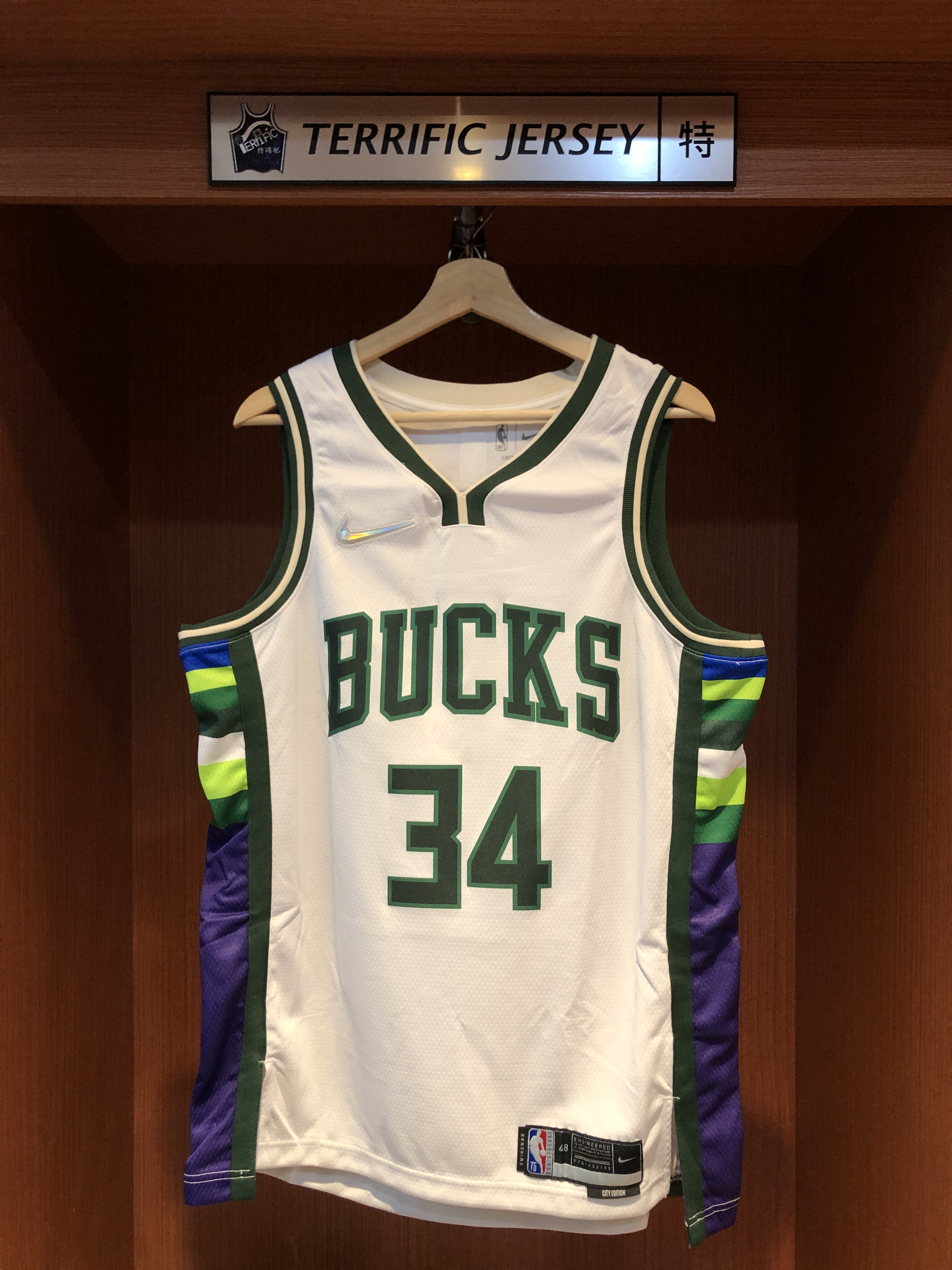 NBA球衣 Giannis Antetokounmpo 密爾瓦基公鹿城市 75周年 鑽石標 City Nike Swingman 球迷版 熱轉印 全新