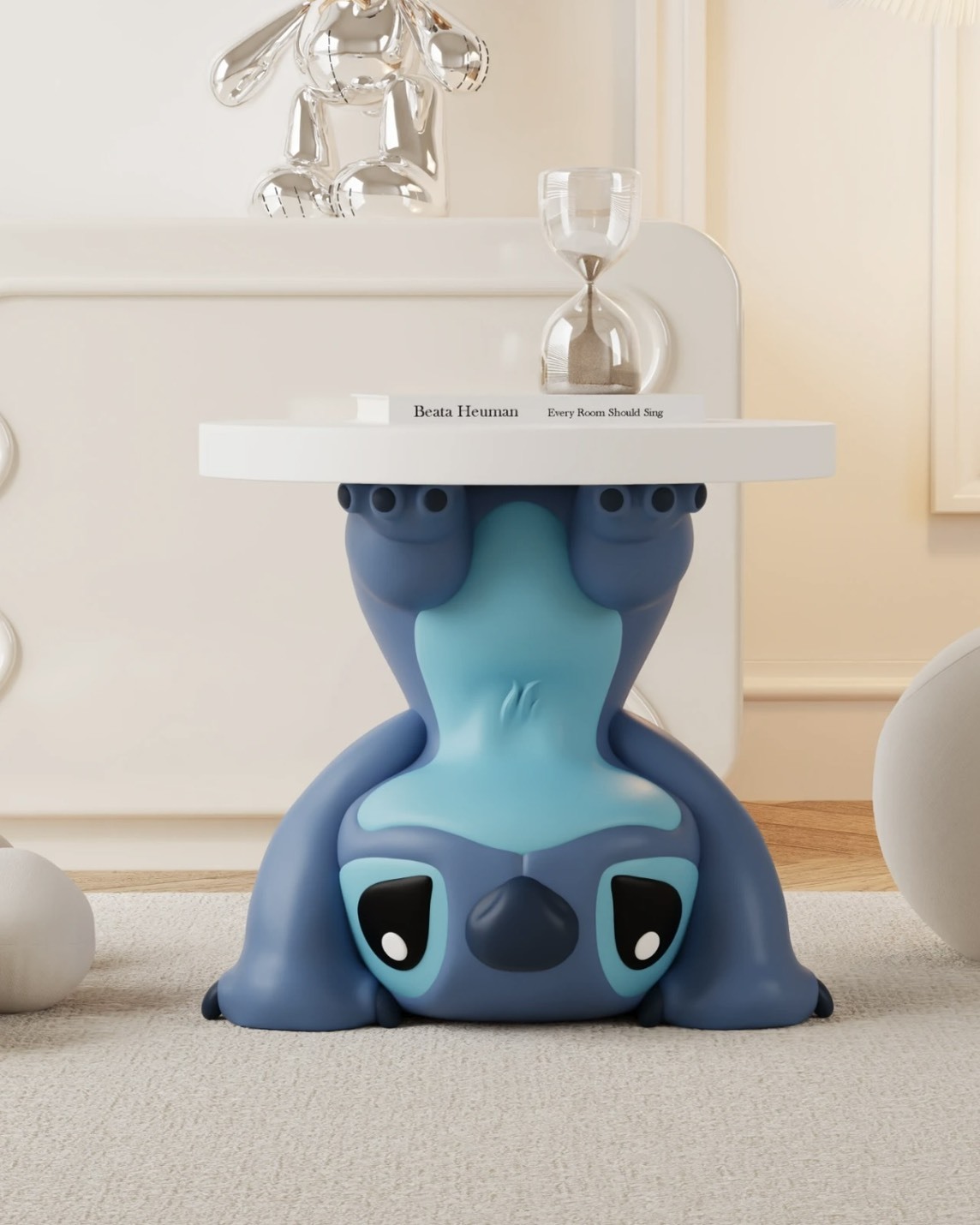 倒立史迪奇茶几邊桌擺件🌟家居收納 床頭櫃置物桌💙