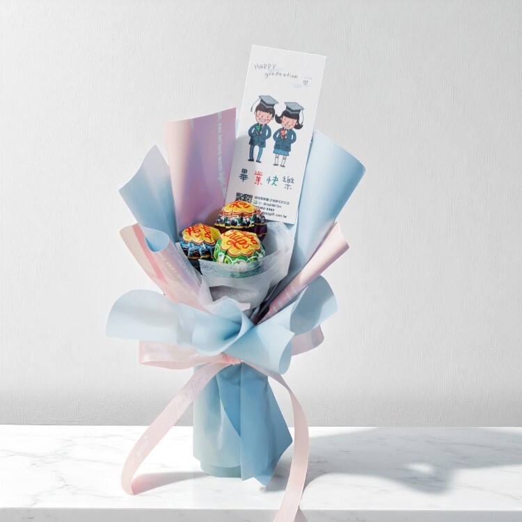 3朵3顆加倍佳棒棒糖畢業花束,Chupa Chups Lollipop Bouquet