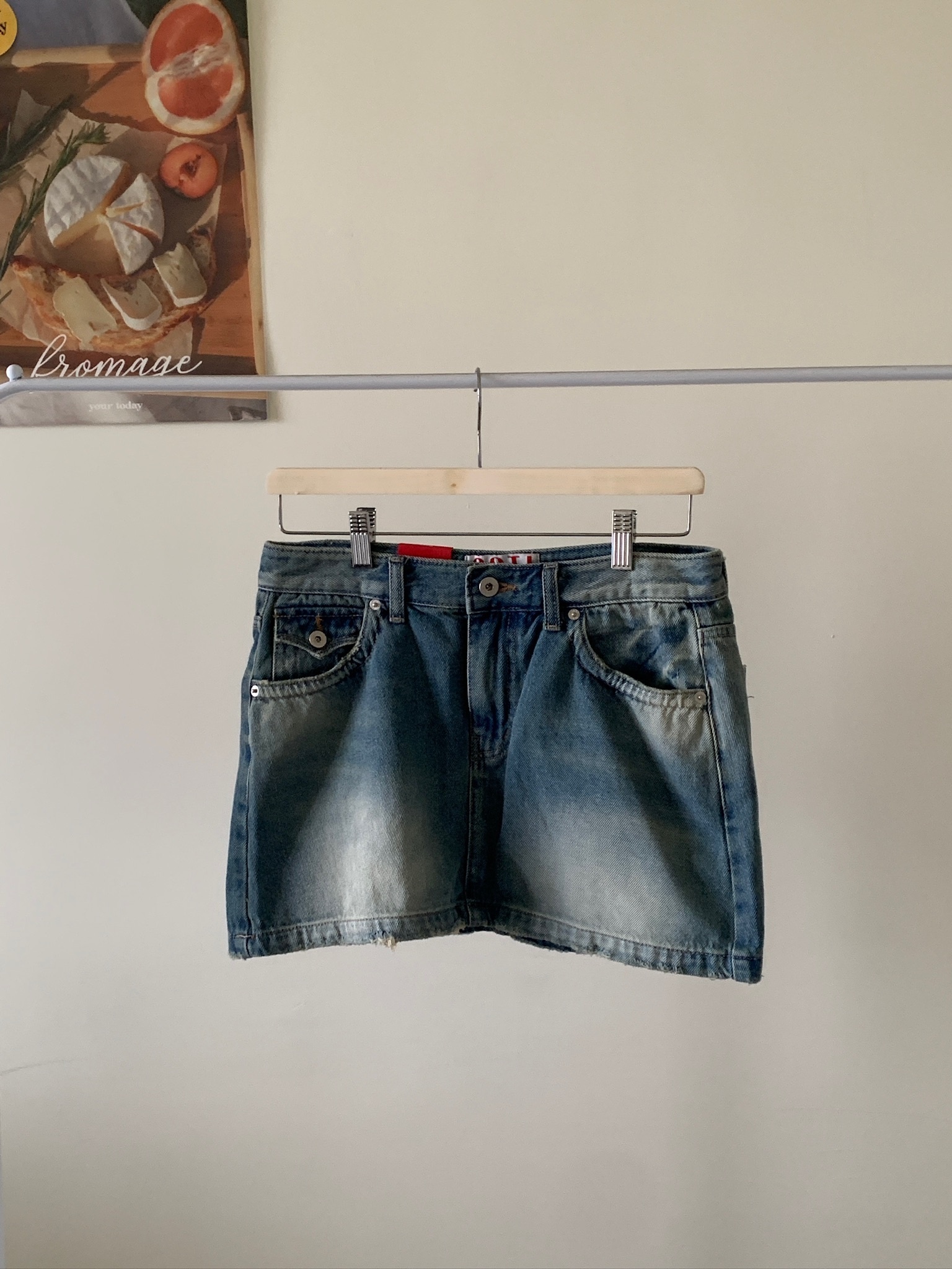 正韓 鬱金香後翻蓋牛仔短裙