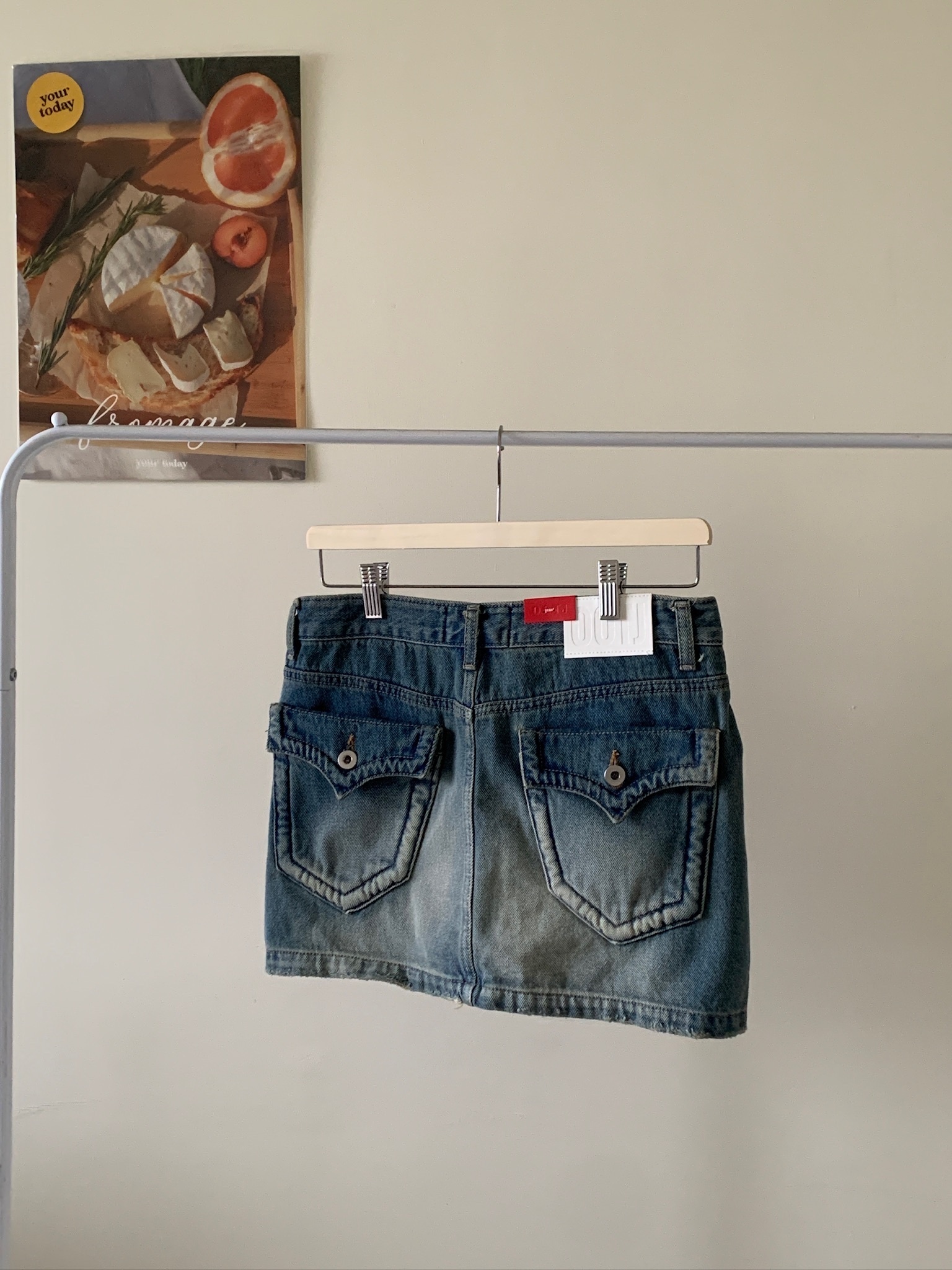 正韓 鬱金香後翻蓋牛仔短裙