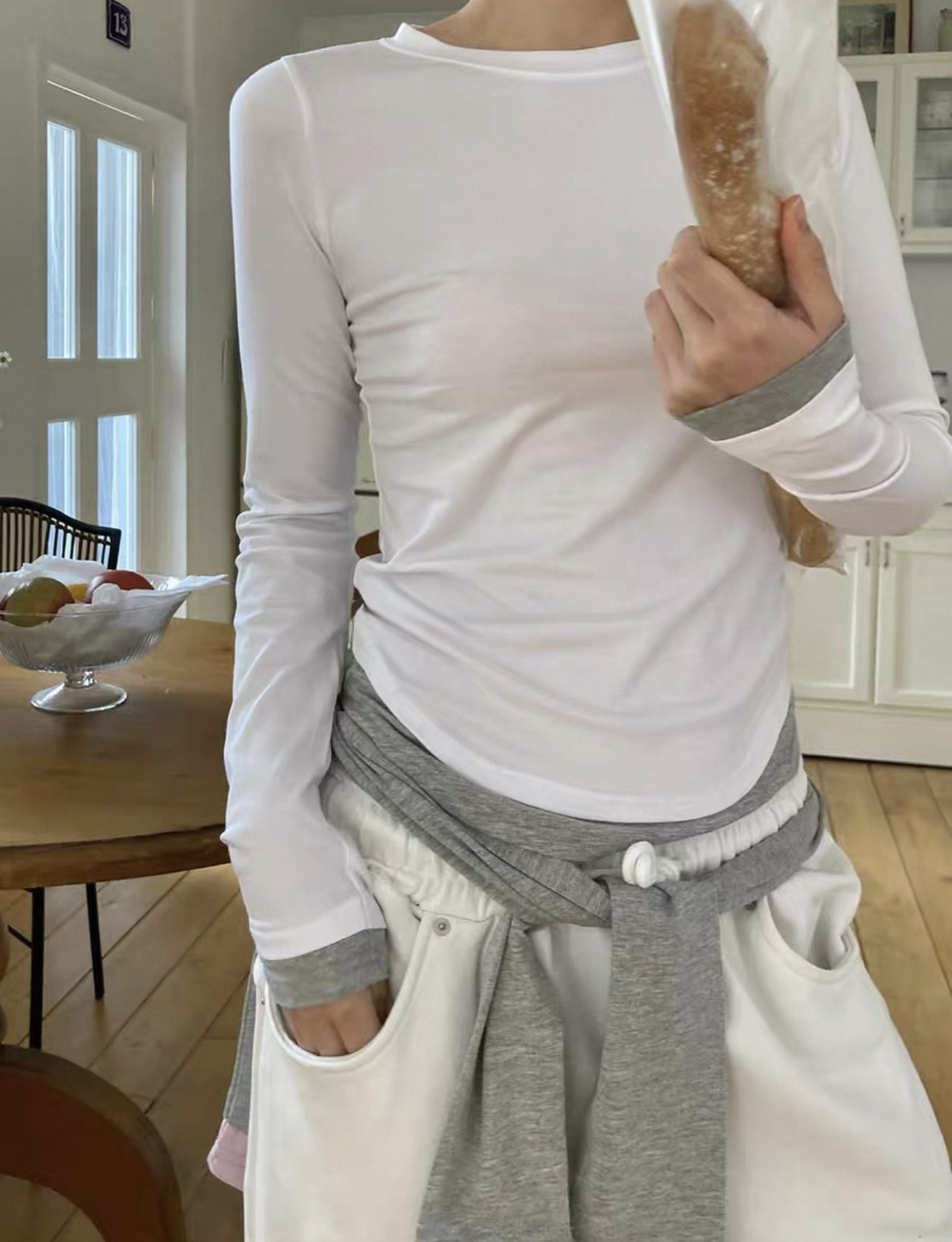 正韓 愛麗絲假兩件薄長袖 (3colors)