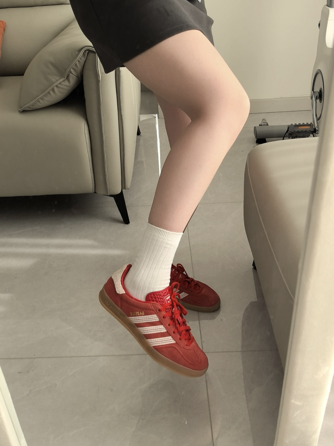 ADIDAS GAZELLE INDOOR 紅奶油 米白 焦糖底 復古 女鞋 JI2756