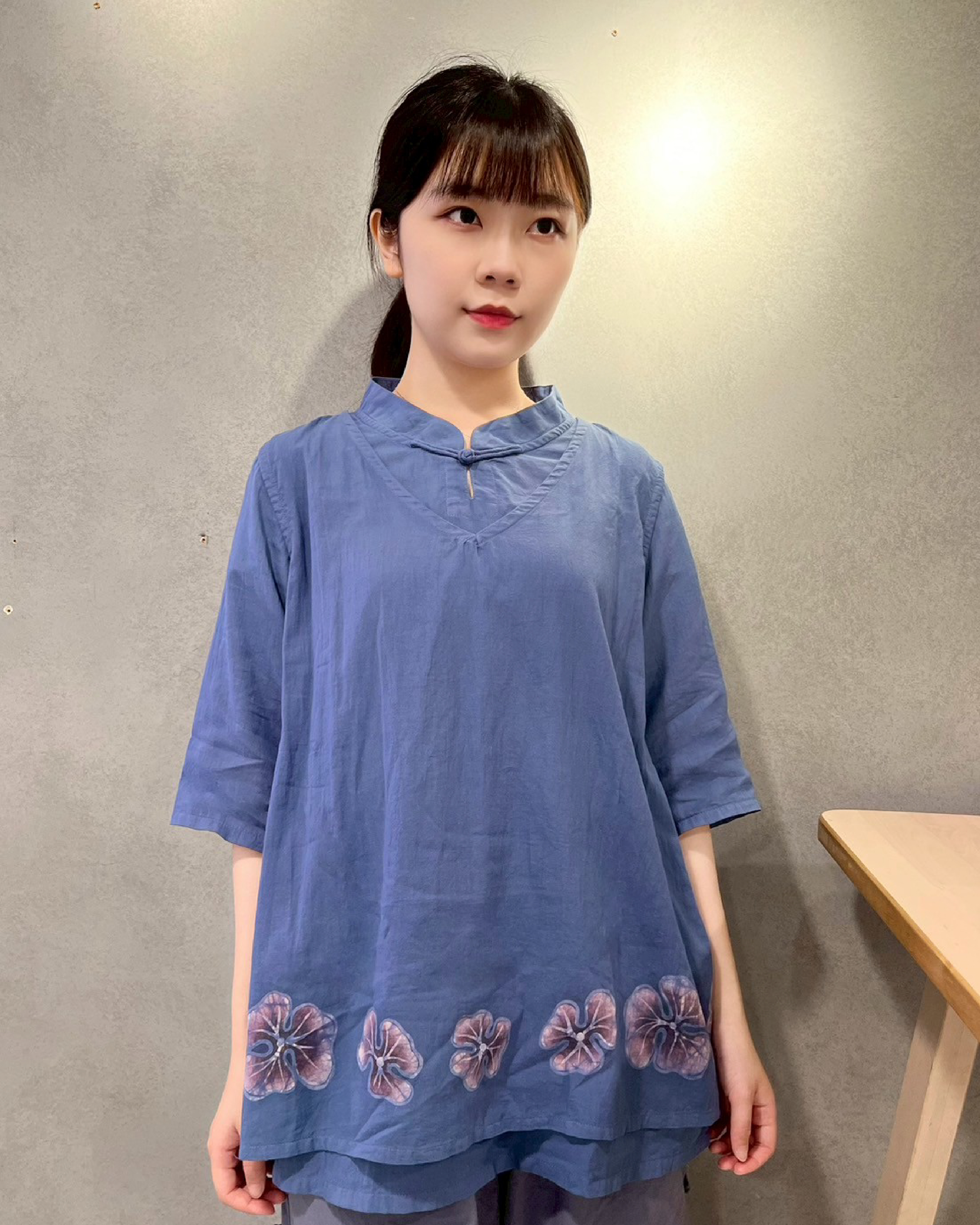 花舞—幸運之花層疊盤釦上衣