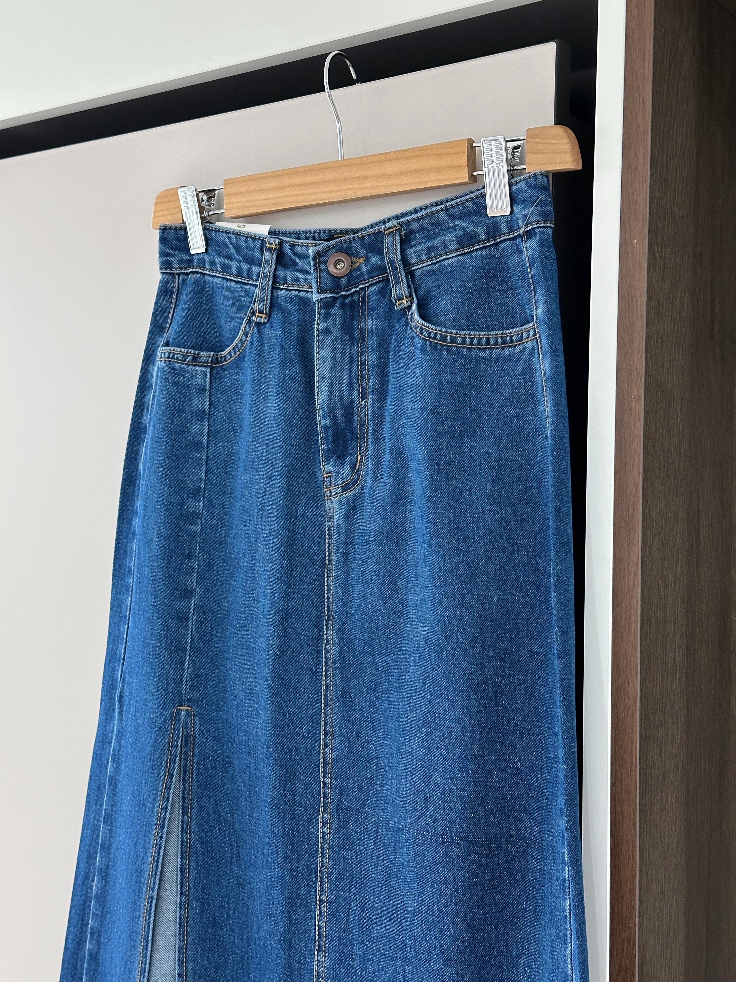 KR209 時尚休閒側開叉牛仔裙