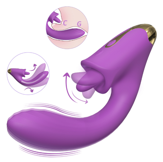 〔自由調節〕龍骨舌舔震動器