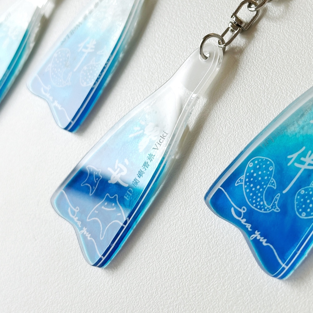 潛伴潛安蛙鞋潛水吊飾客製化刻字