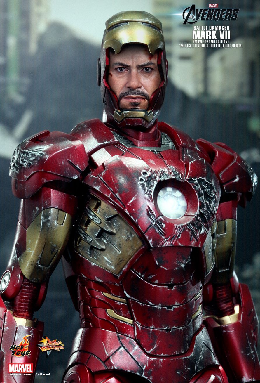 Avengers Iron Man Mark 7VII Battle Damged 1/6th Scale Collectible Figure MMS196