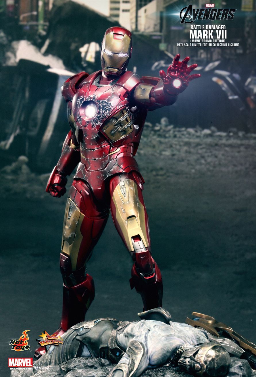 Avengers Iron Man Mark 7VII Battle Damged 1/6th Scale Collectible Figure MMS196