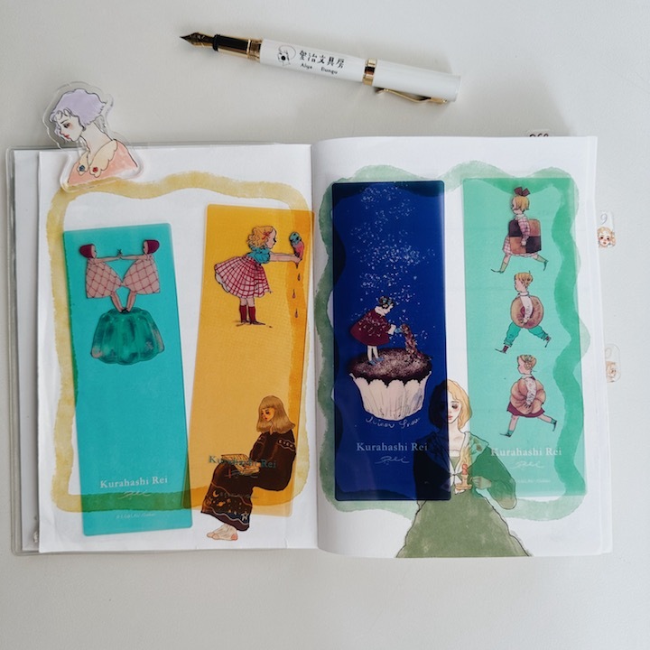 甜點與女孩 透明書籤 4款｜日本Kurahashirei