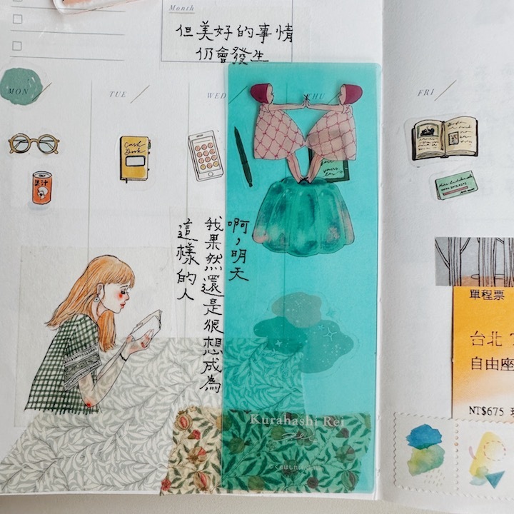 甜點與女孩 透明書籤 4款｜日本Kurahashirei