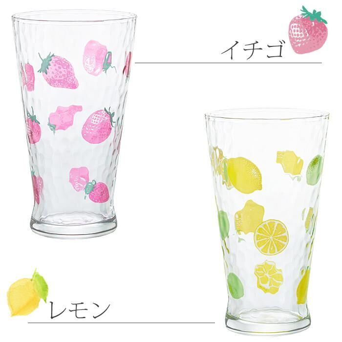 Fruit Drop 水果系列 昭和復古玻璃杯 草莓 檸檬｜日本石塚硝子