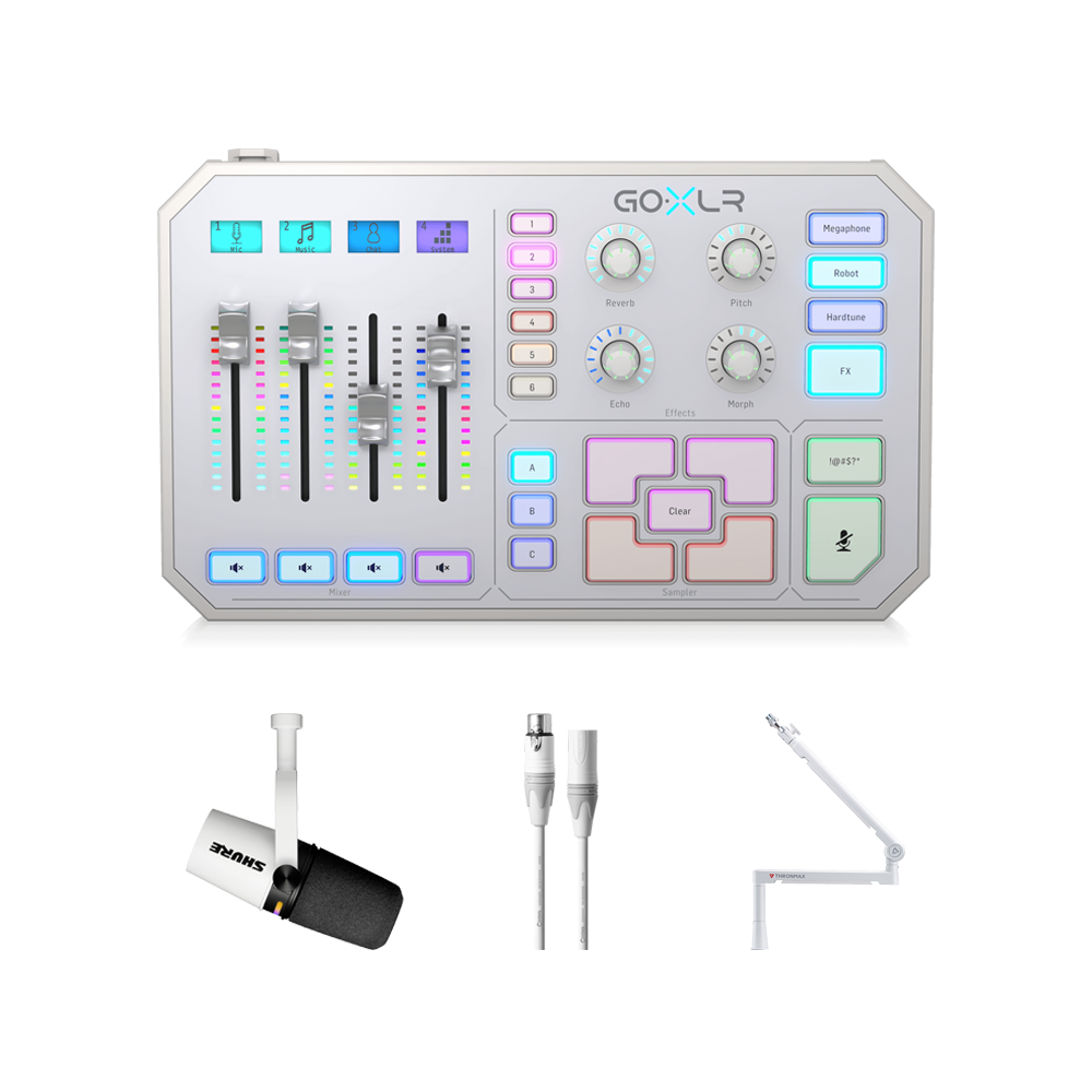 TC Helicon GO XLR-WH & MV7+ 電競直播套組 白色