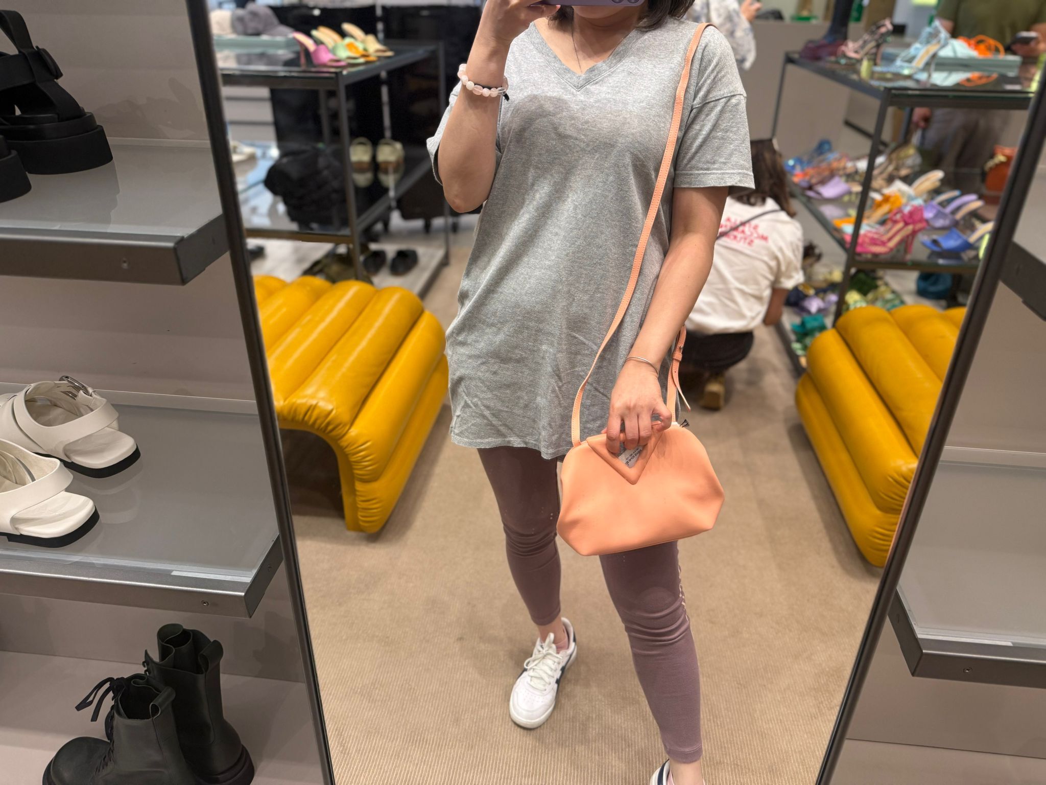 Bottega Veneta BV Vitello Nappato chain bag peachy pink