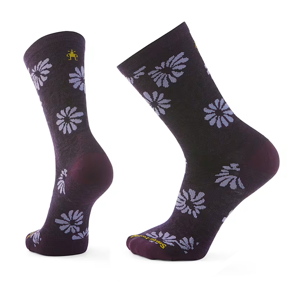 【Smartwool】日著中長襪-Floral 灰褐、紫鳶尾花 / SW002678