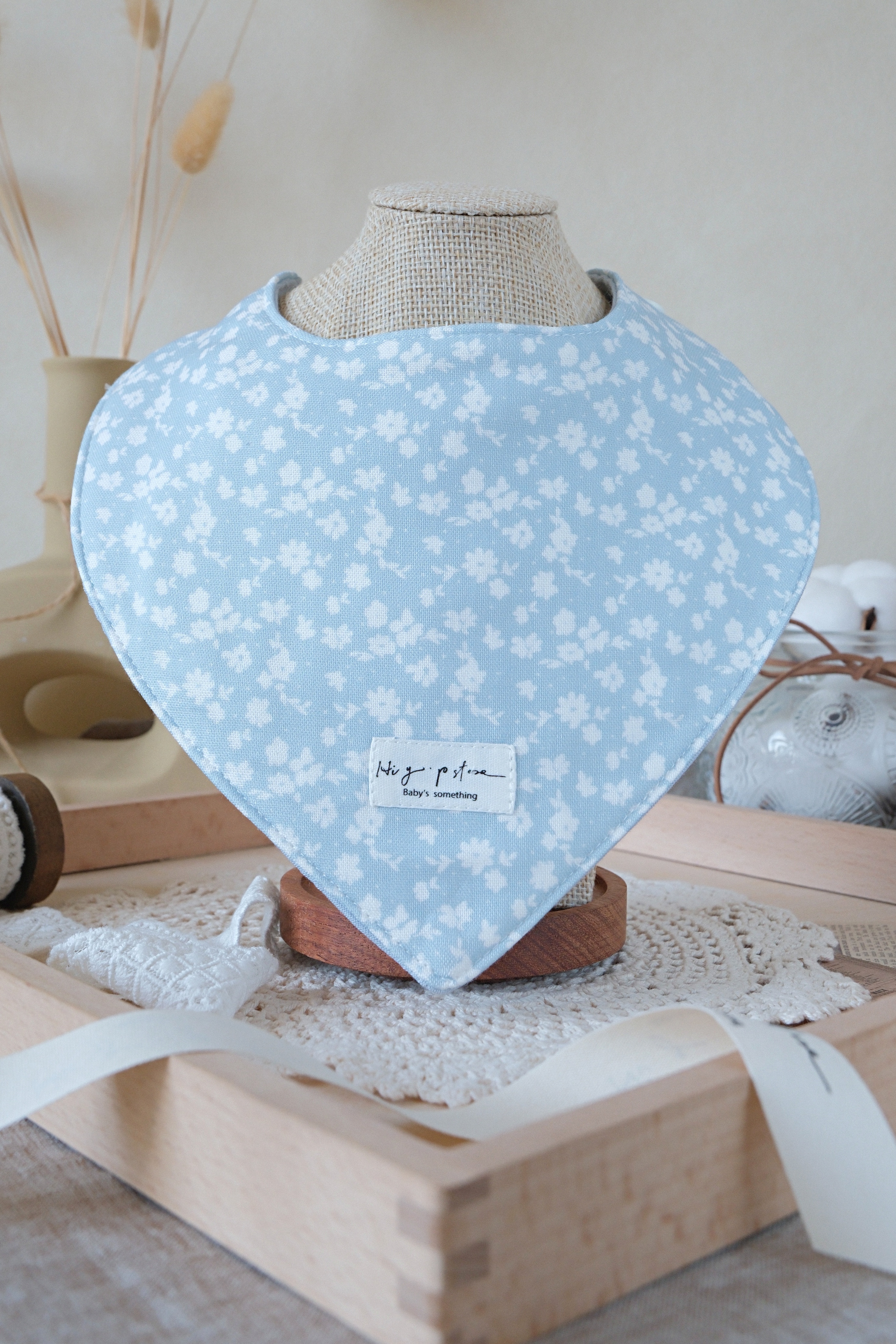 Hi Y.P store-手作圍兜-雙面三角兜-霧藍霜語