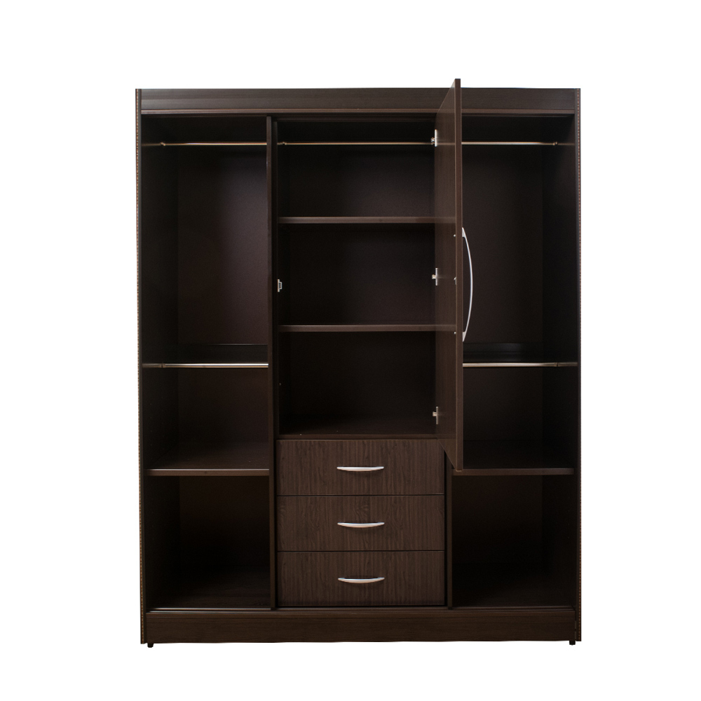 南亞塑鋼-5.3尺三抽一開門二推/拉門塑鋼衣櫃