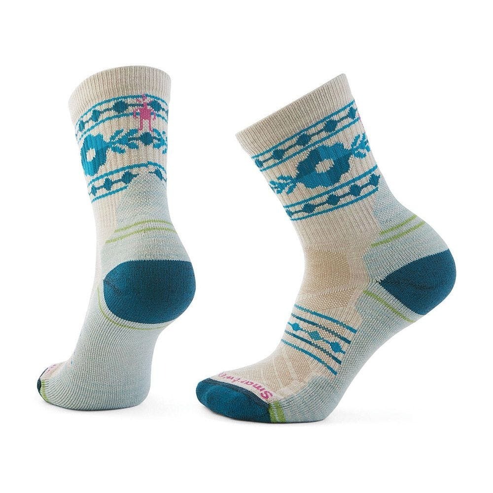 【Smartwool】女機能戶外全輕量減震中筒襪-炭黑色、米白 / SW002689