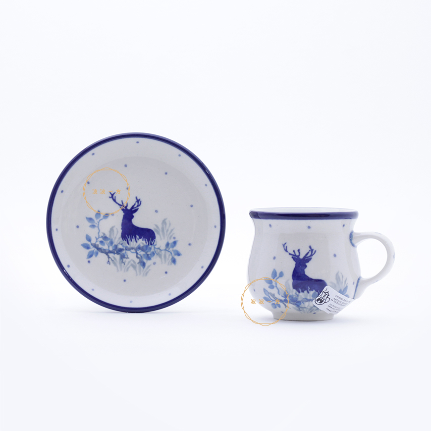 濃縮咖啡 杯盤組 100ml-森林中的鹿