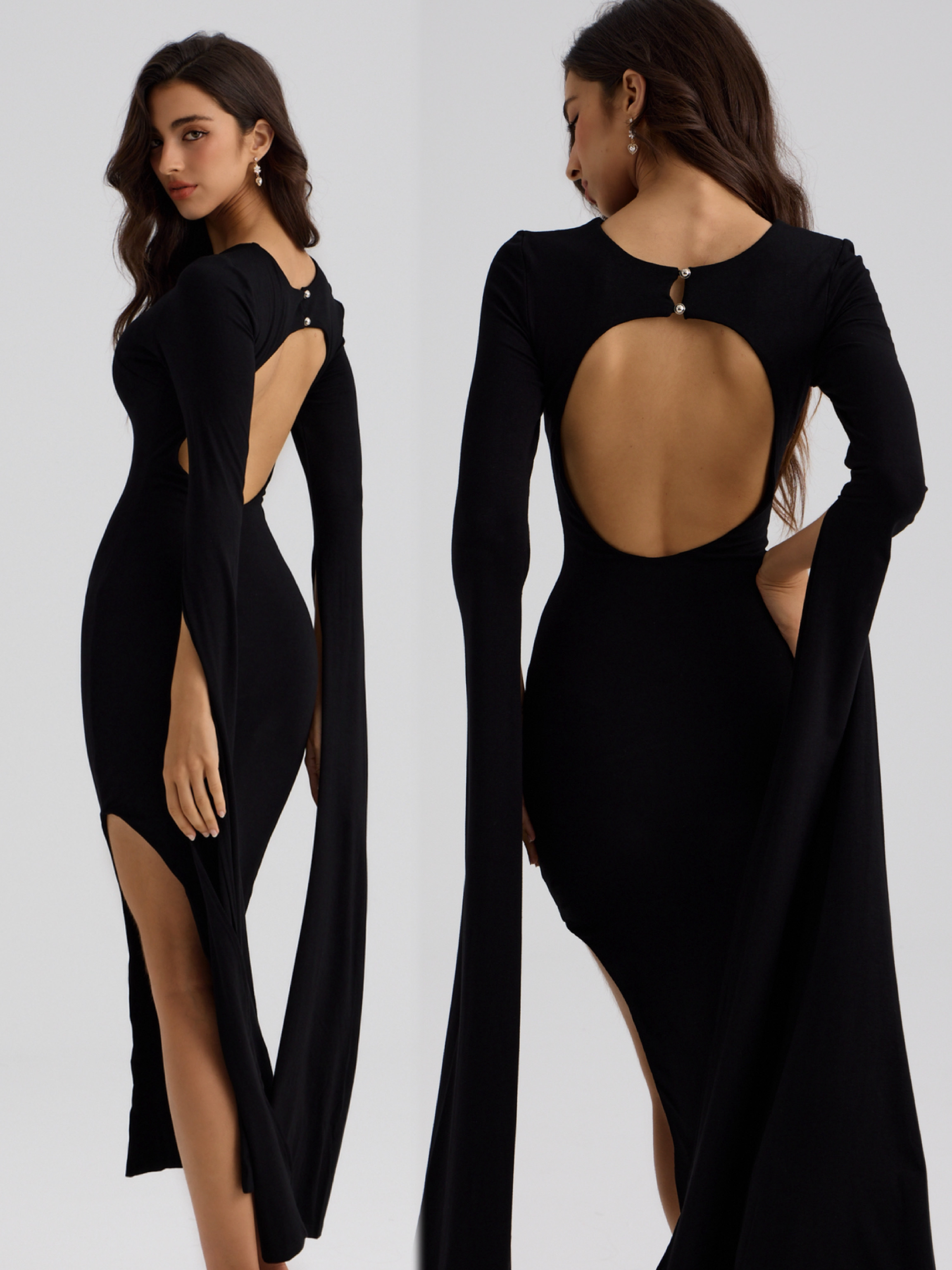 Obsidian Muse 黑曜女神 特殊剪裁開衩洋裝