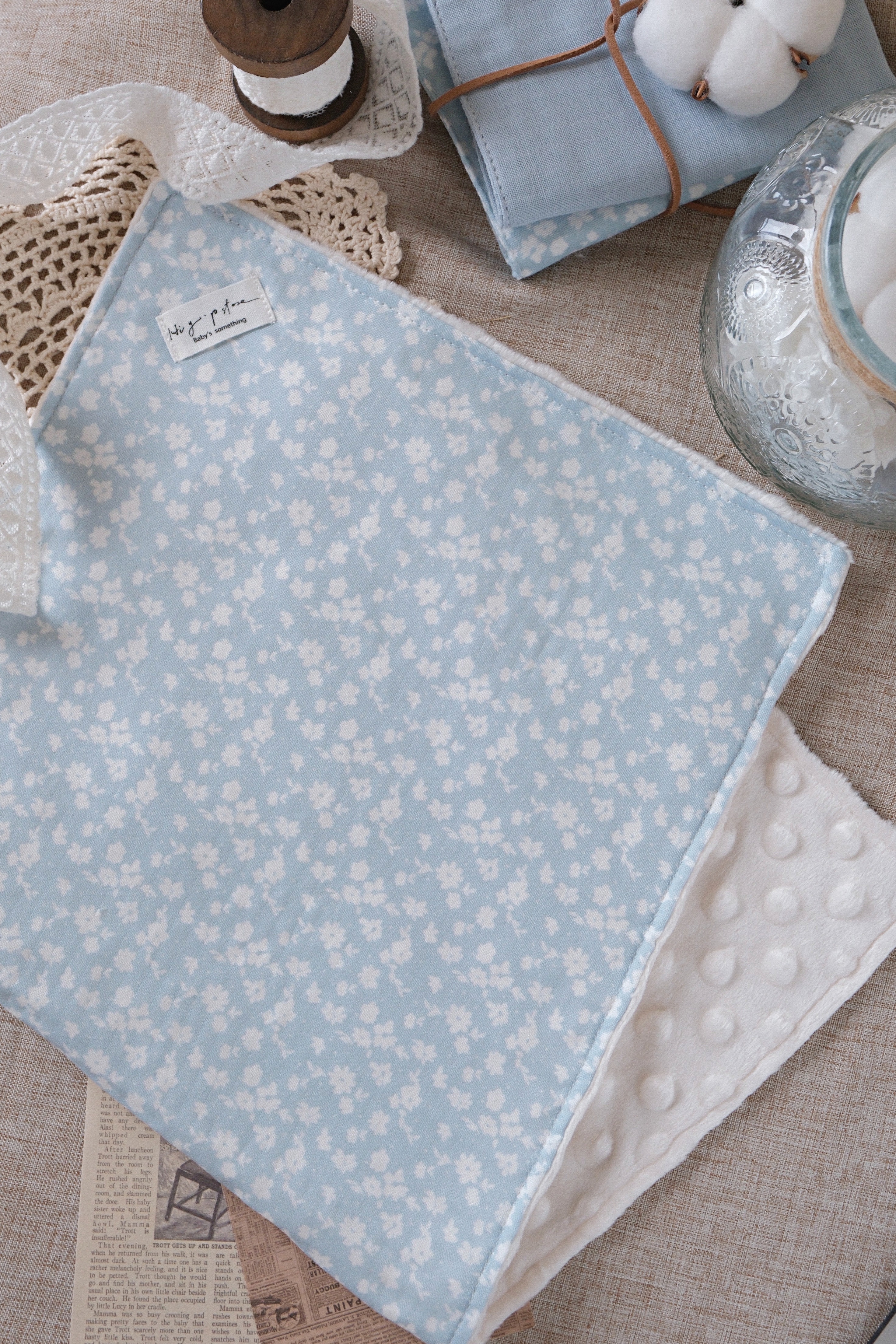 Hi Y.P store-枕巾-獨家設計款-霧藍霜語