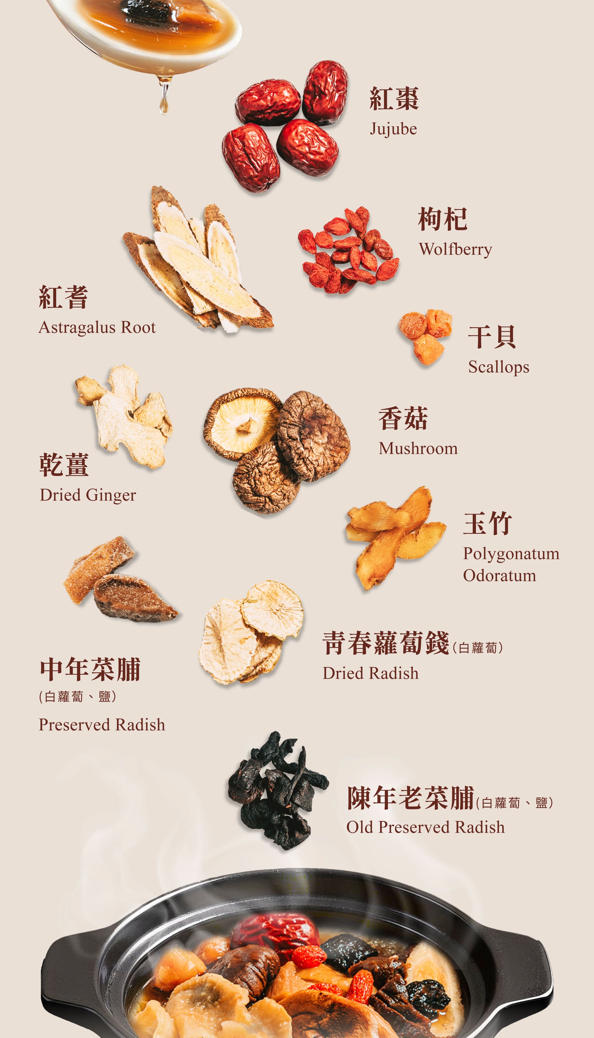 Dengyi Aged Dried Radish Soup Ingredients
