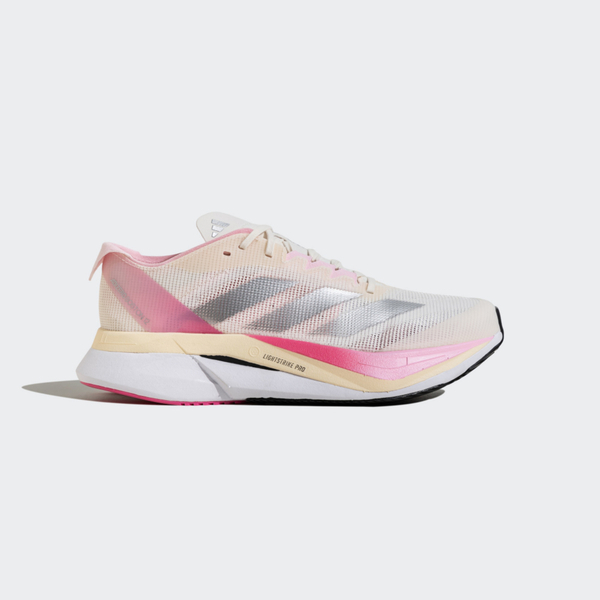 Adidas Adizero Boston 12 M JQ8673 男女 慢跑鞋 彈力 支撐 緩震 白 粉紅
