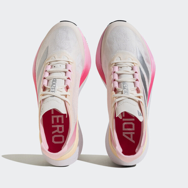 Adidas Adizero Boston 12 M JQ8673 男女 慢跑鞋 彈力 支撐 緩震 白 粉紅