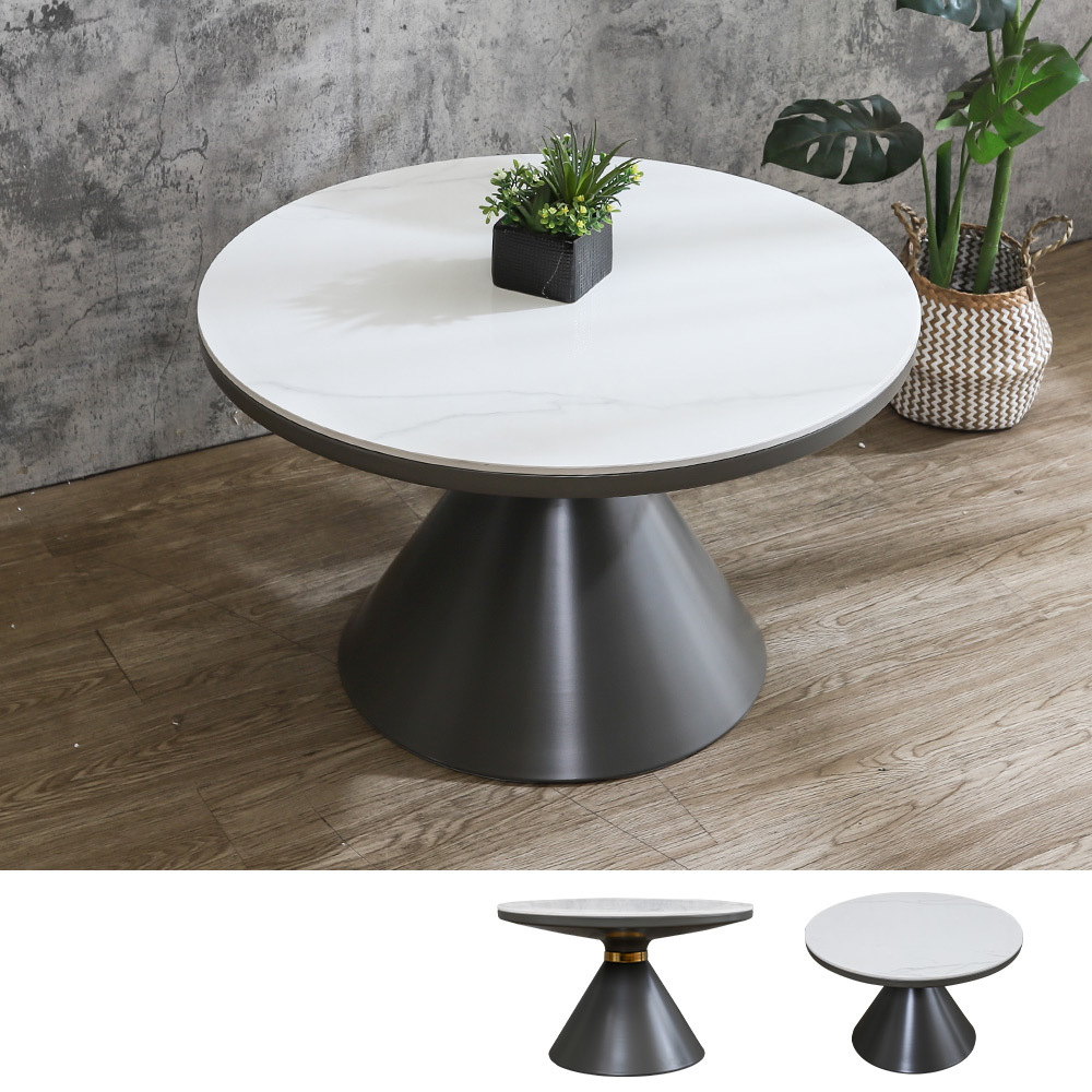 蘿娜2.3尺岩板圓形大茶几/設計款造型茶几