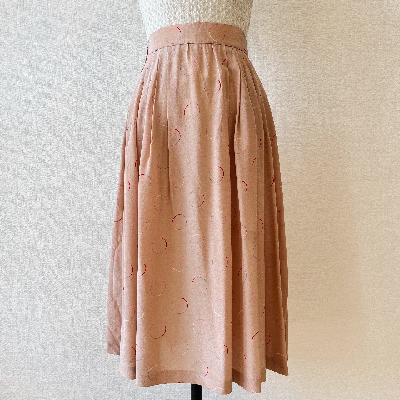 意大利製煙薰粉紅色絲質半身裙