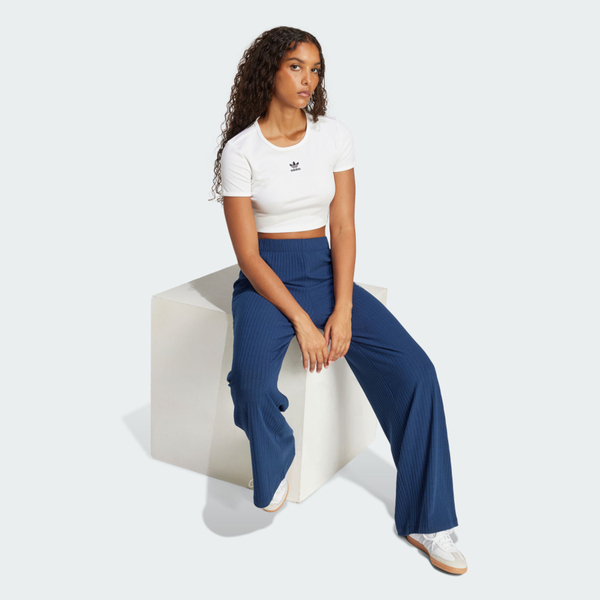 Adidas Ess Rib Tee JC9026 女 T恤 短版上衣 運動上衣 休閒短袖 白 黑 亞版