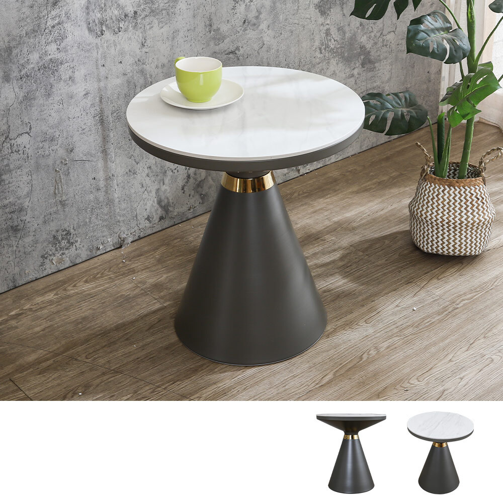 蘿娜1.7尺岩板圓形小茶几/設計款造型茶几/邊几/邊桌