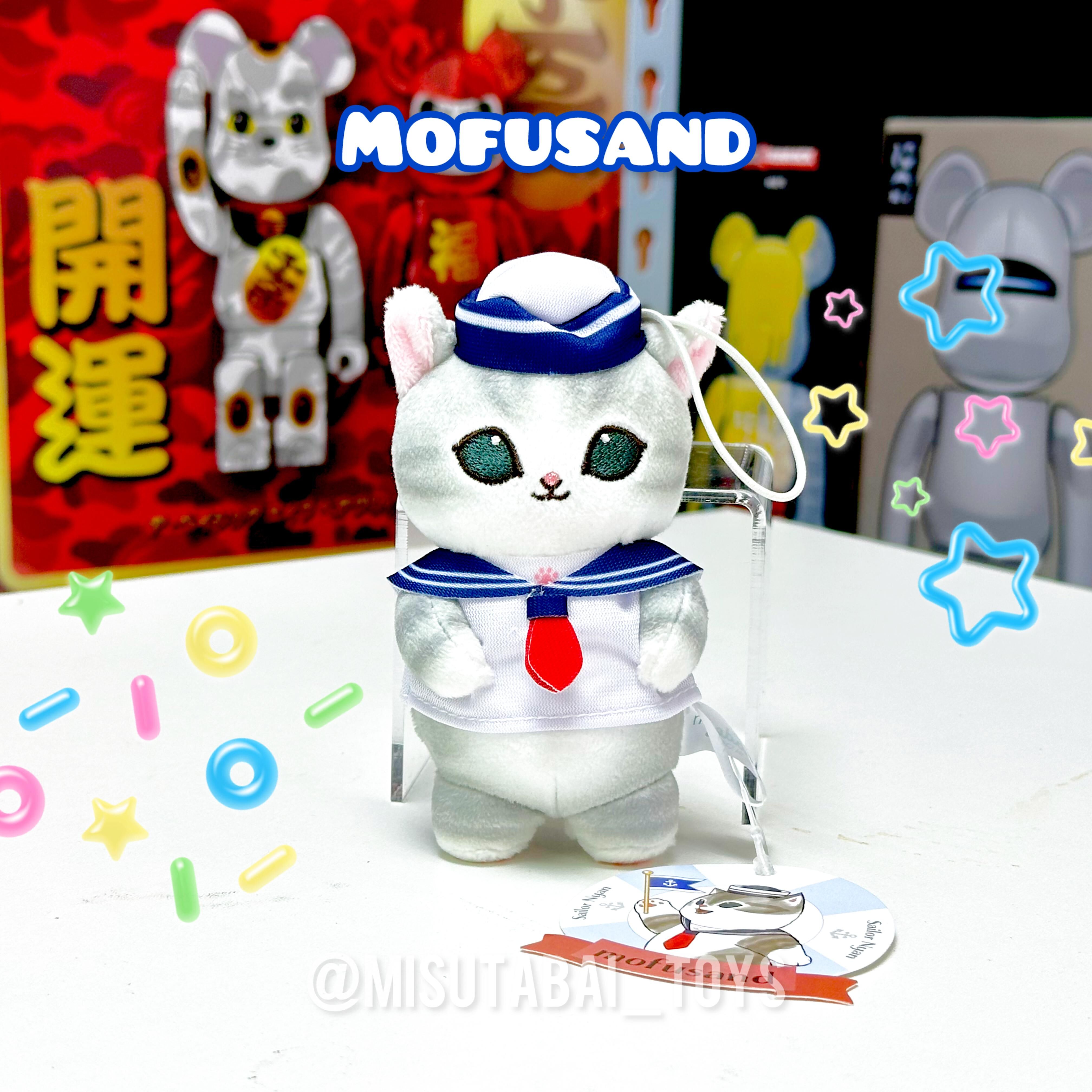 Mofusand 水手掛扣 Keychain (10cm, Gray & Navy)