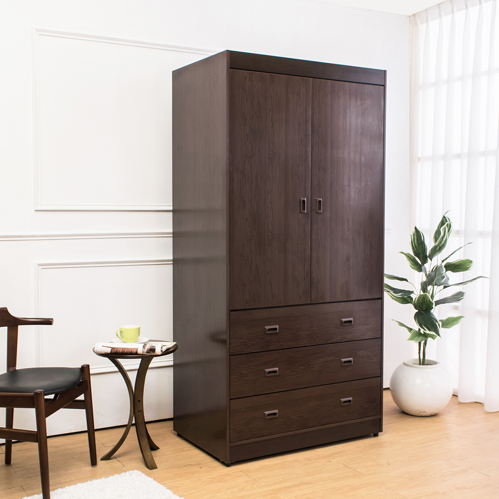 南亞塑鋼-3.1尺二開門三抽塑鋼衣櫃