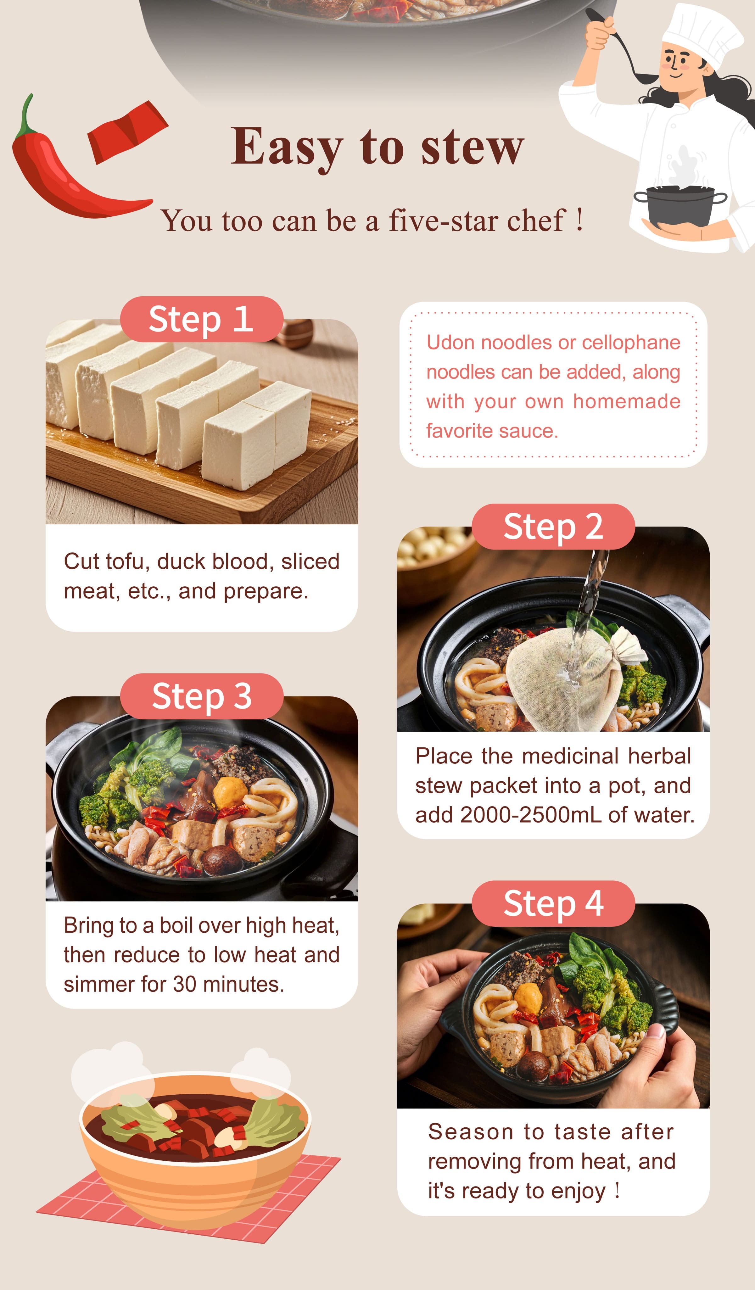 Dengyi Spicy Hot Pot Stewing method