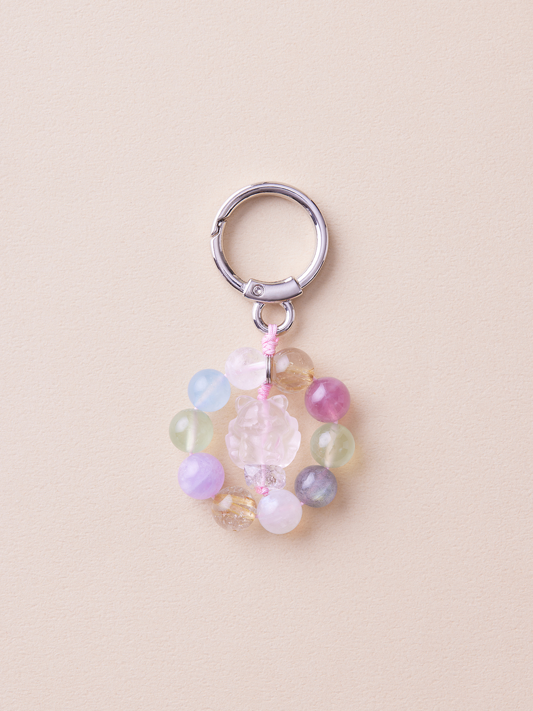 五行平安釦｜桃花粉晶狐仙款