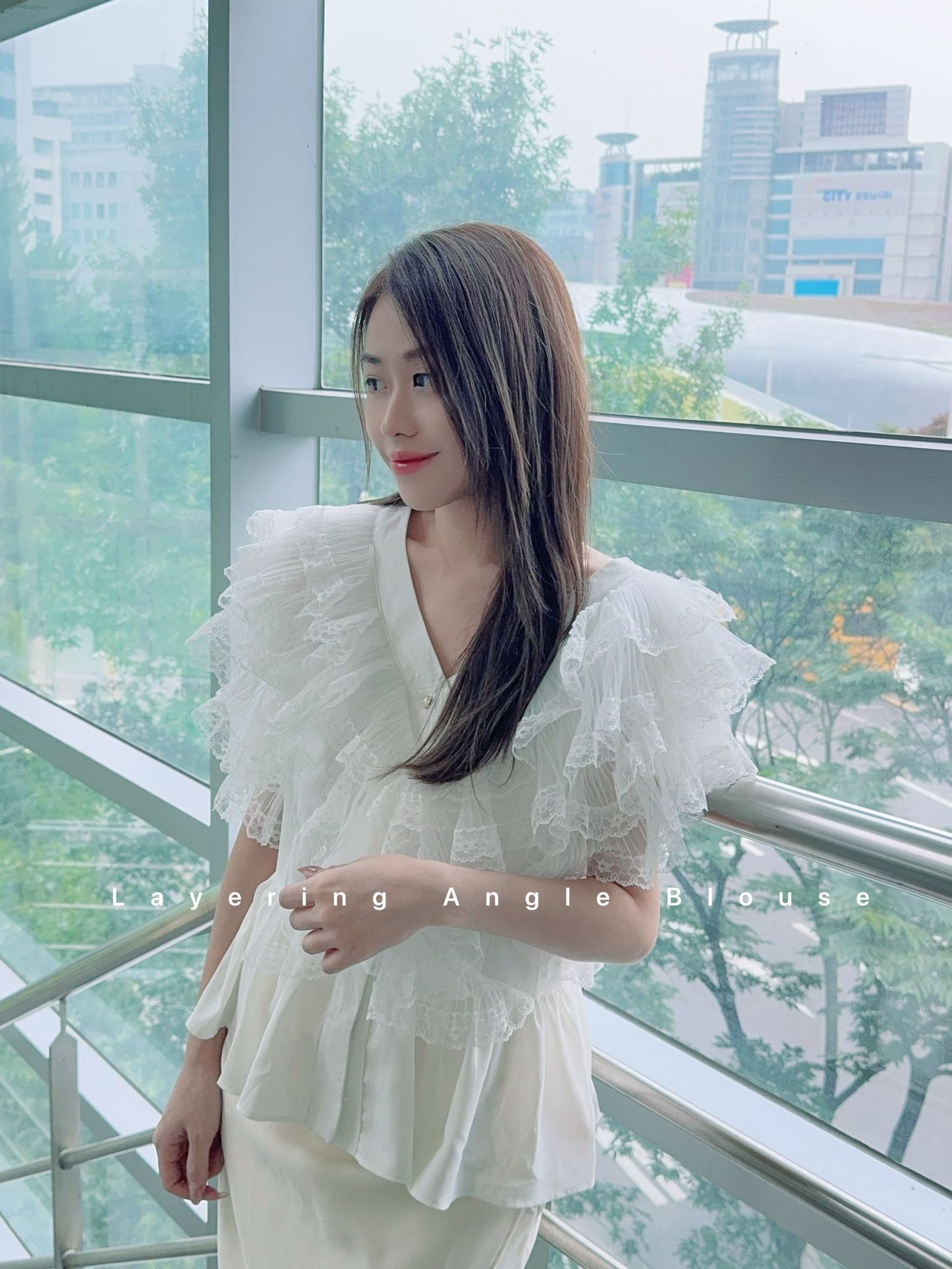 TOP#7351 🤍Layering Angle Blouse
