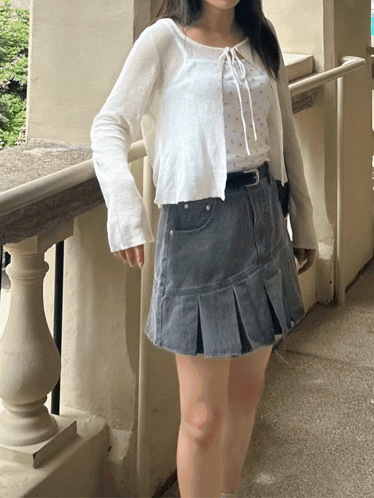 《KR》少女風碎花綁帶套裝