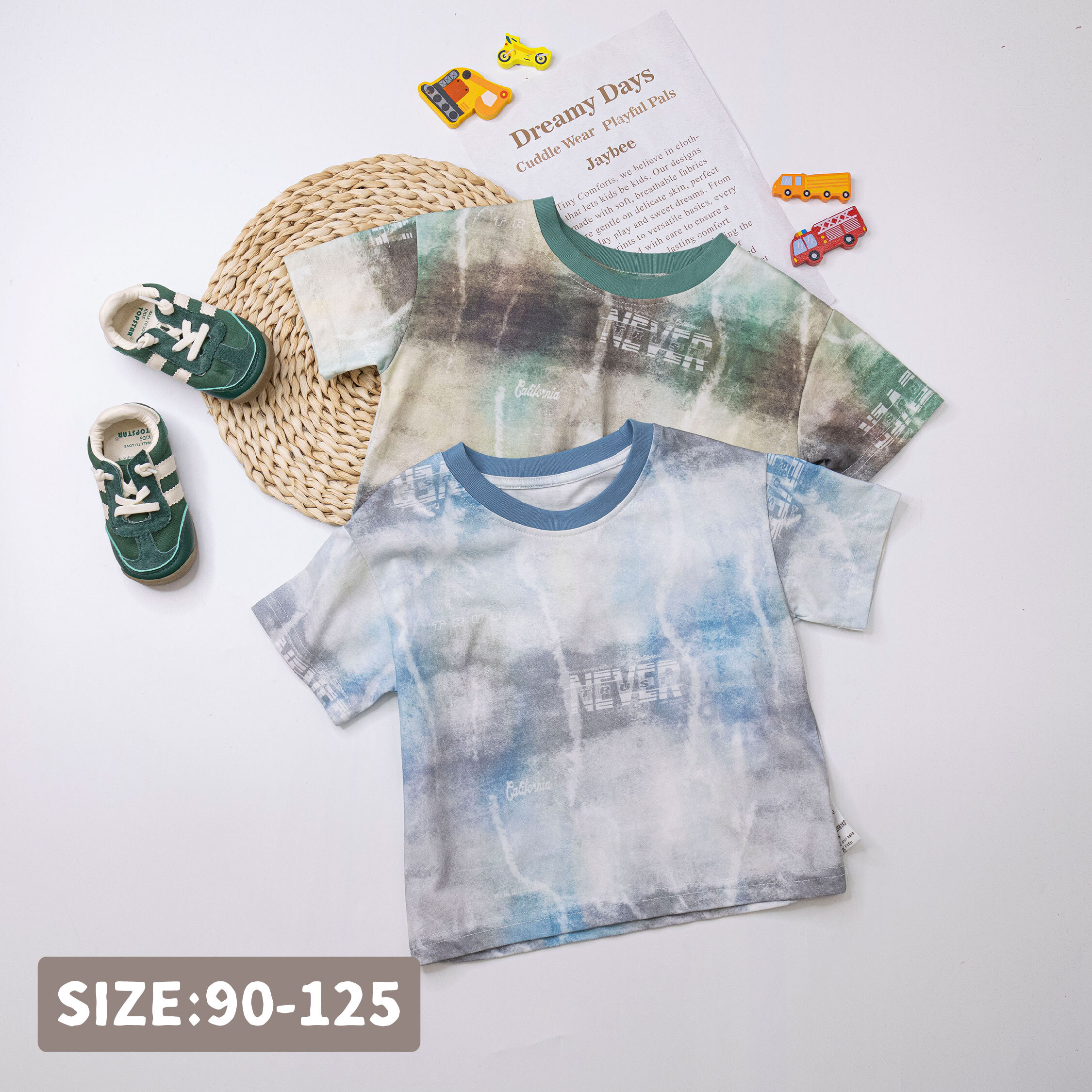 炫彩科技英字舒適質感上衣/短T＊二色 (H50679)