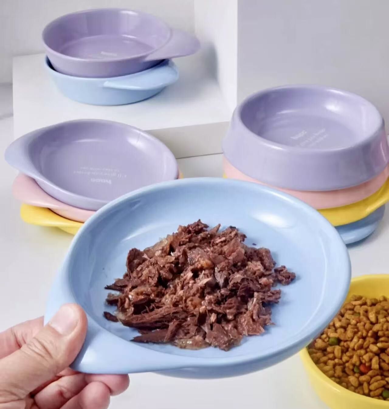 HOCC 彩色陶瓷碗 宠物罐头碟 犬猫通用