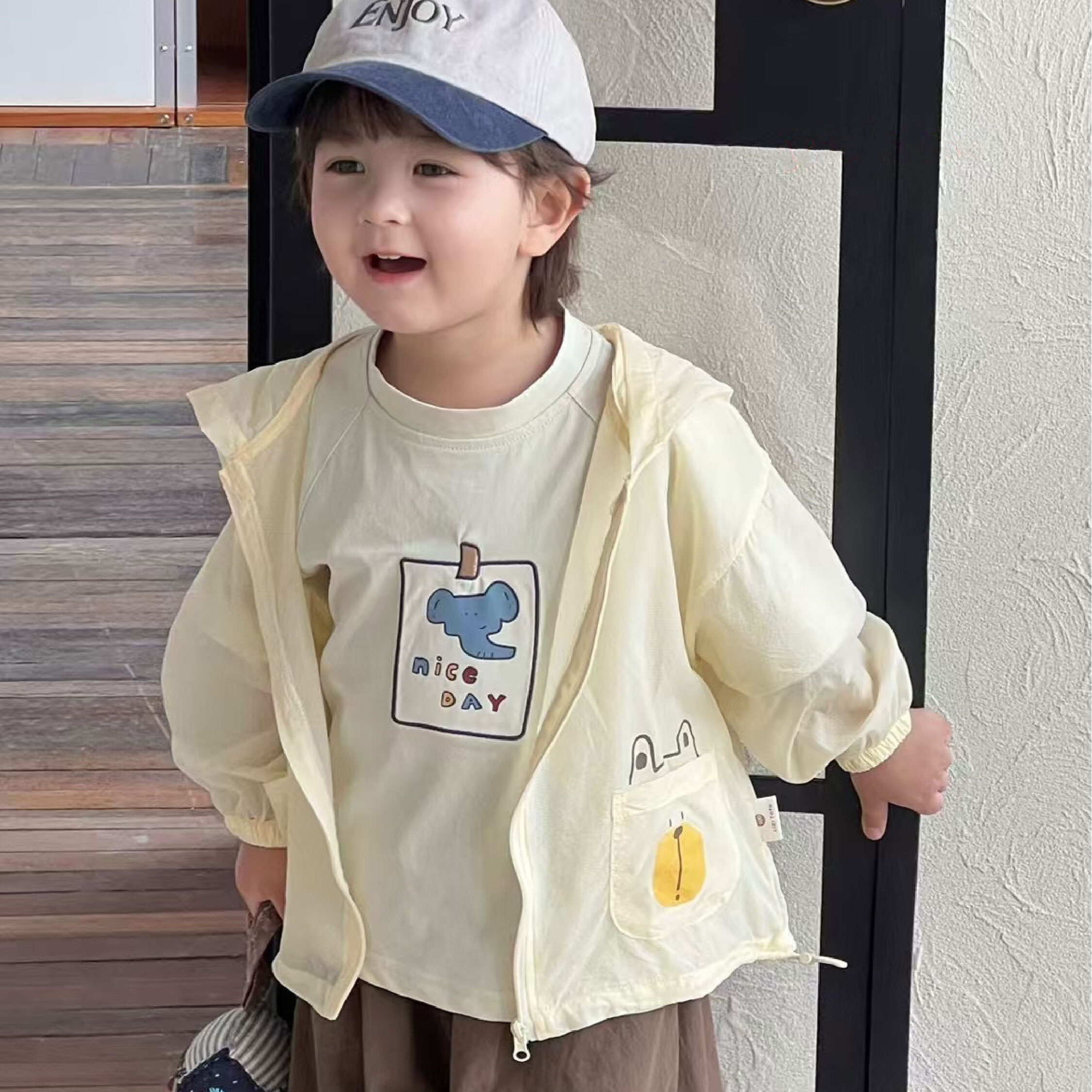 【H50568】童趣小象彩印上衣