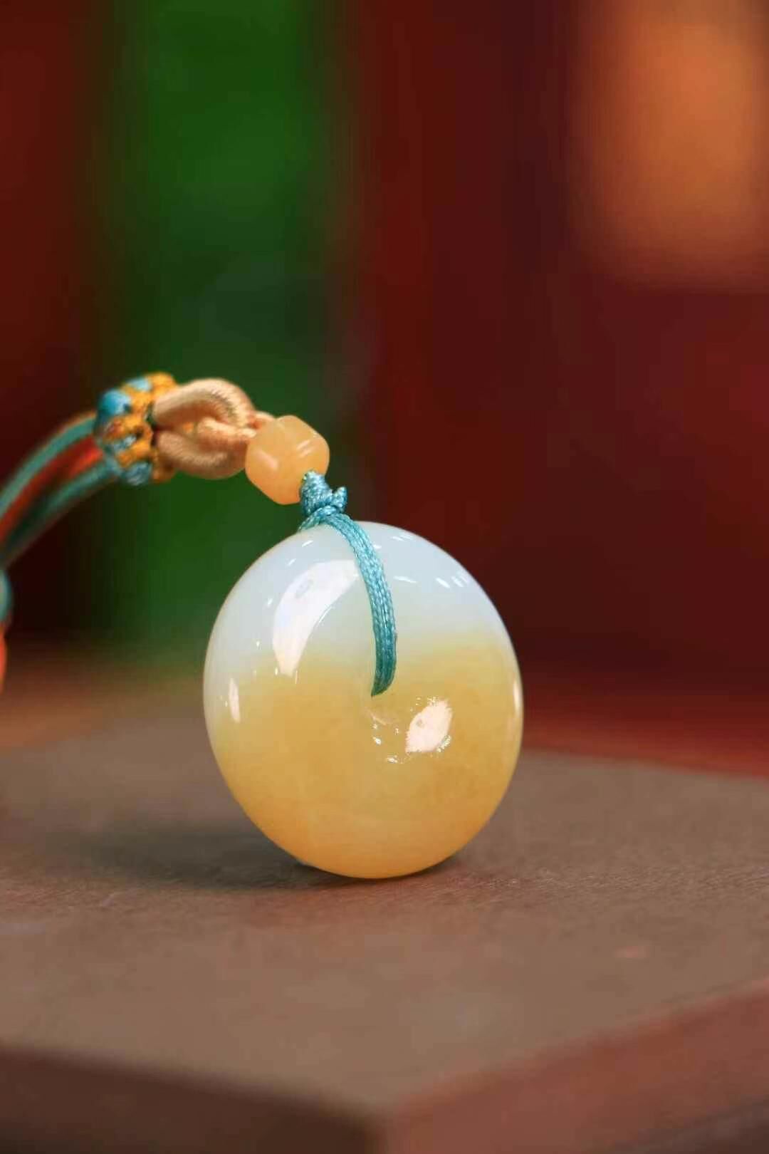 62715 和田玉糖白平安扣 (27.1mm直徑)