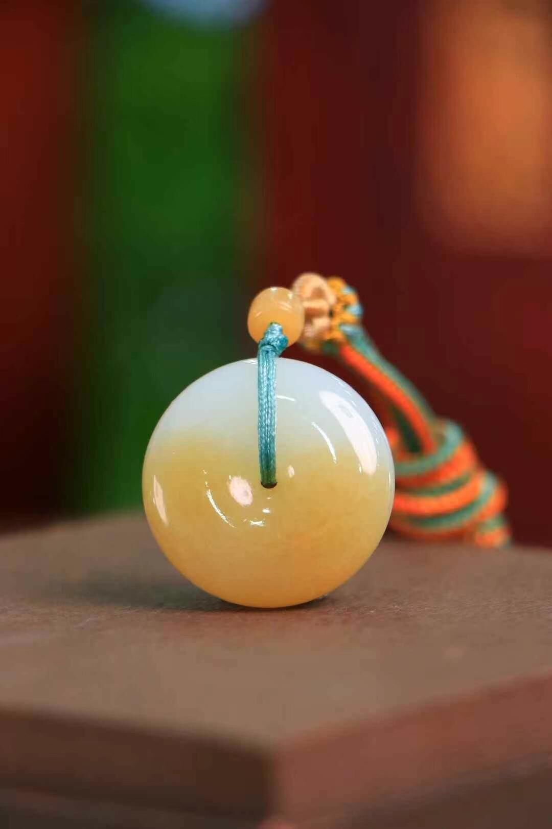 和田玉糖白平安扣 (27.1mm直徑),天然和田玉軟玉