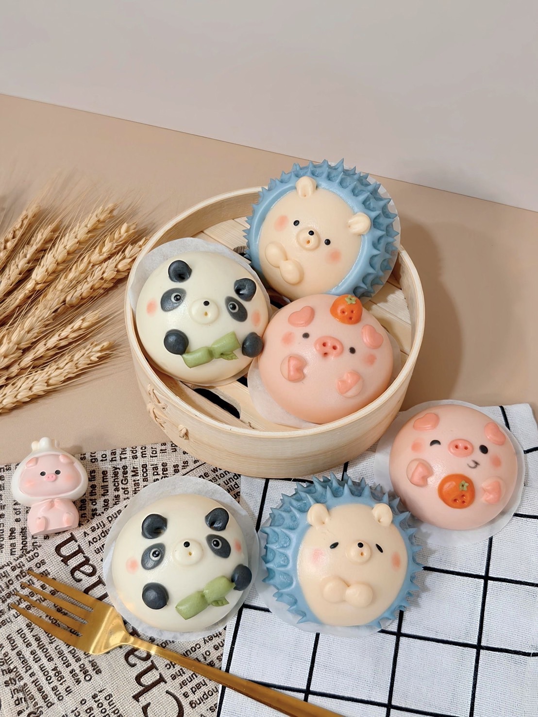 【饅工出細活 嘟嘟老師：可愛刺蝟、豬豬、熊貓造型饅頭】